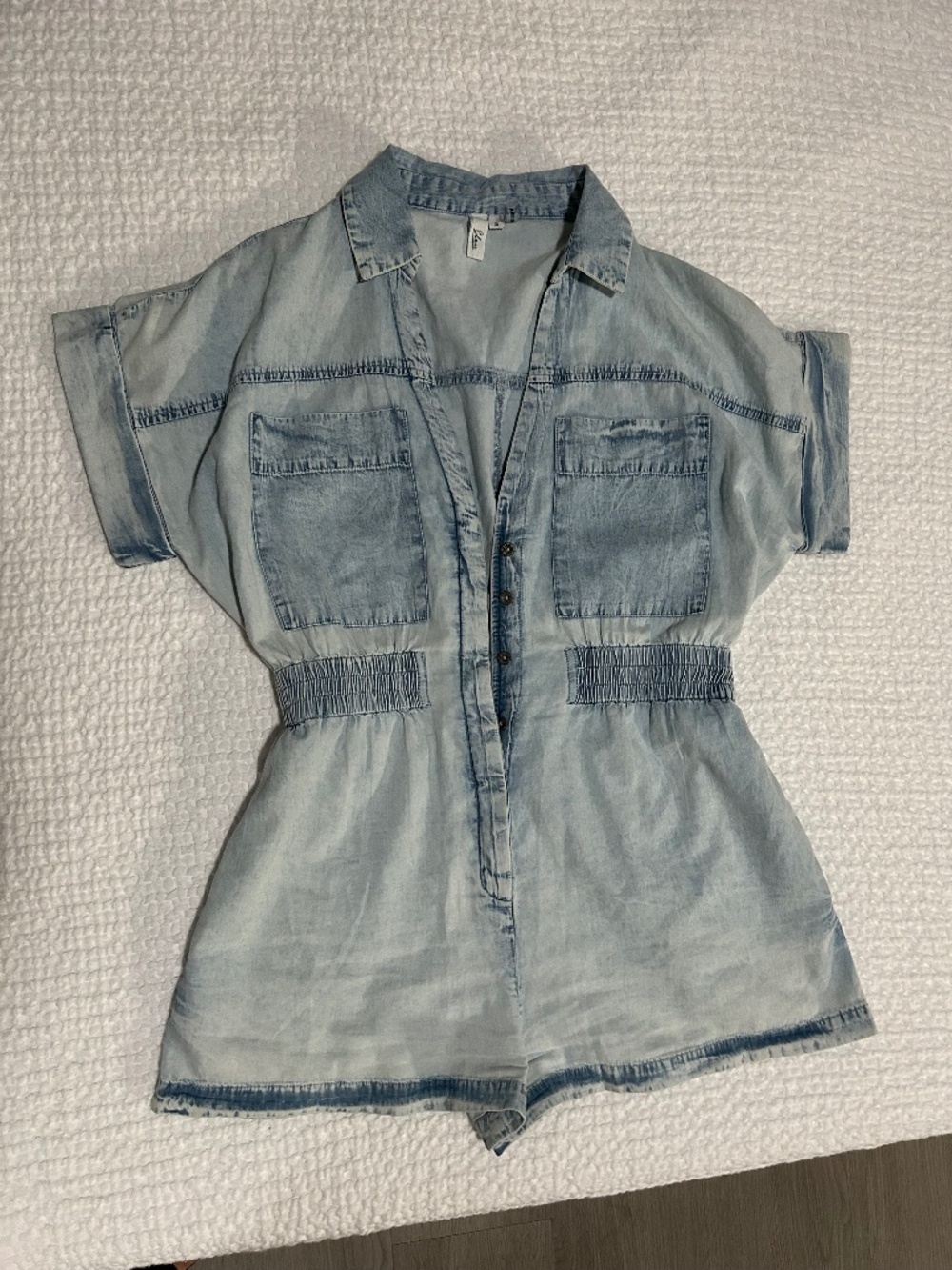 Soft denim-like romper